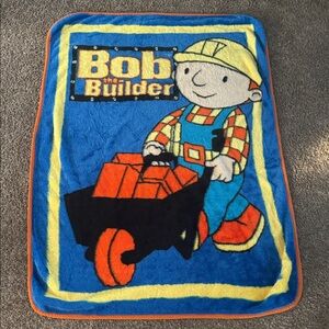 Bob The Builder Fleece Blanket Wall Hanging Multicolor Kids Baby 56” X 32” Y2K